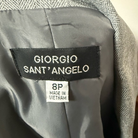 Giorgio Sant’Angelo Petite 8P Gray 3 Button Blazer Career Lined Jacket - Picture 2 of 6